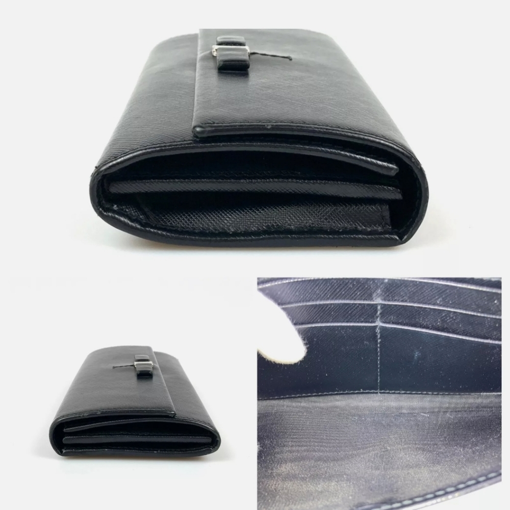 🖤 Authenric Salvatore Ferragamo Black Leather Long Wallet IR22A994 EUC 🖤 - Picture 13 of 16